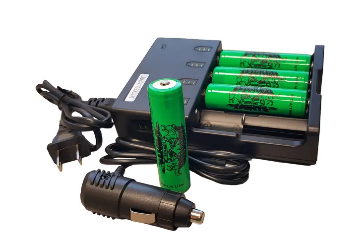 Wicked Hunting Lights 4-Position 18650 Charger Kit w/ 18650 Li-Ion Batteries W2046 w/ Free Shipping